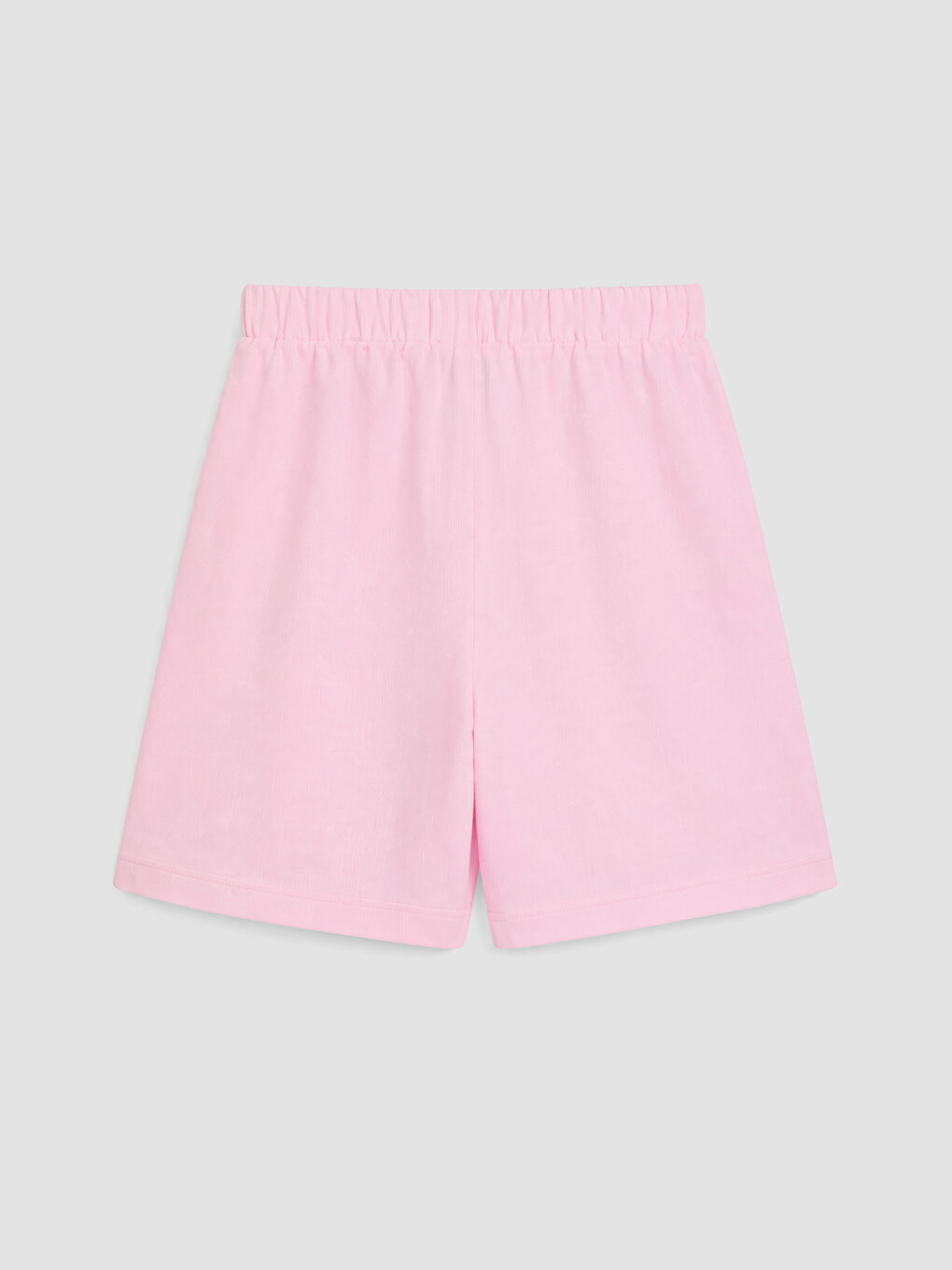 Pembe Büyük Beden Beli Lastikli Kadın Şort-2