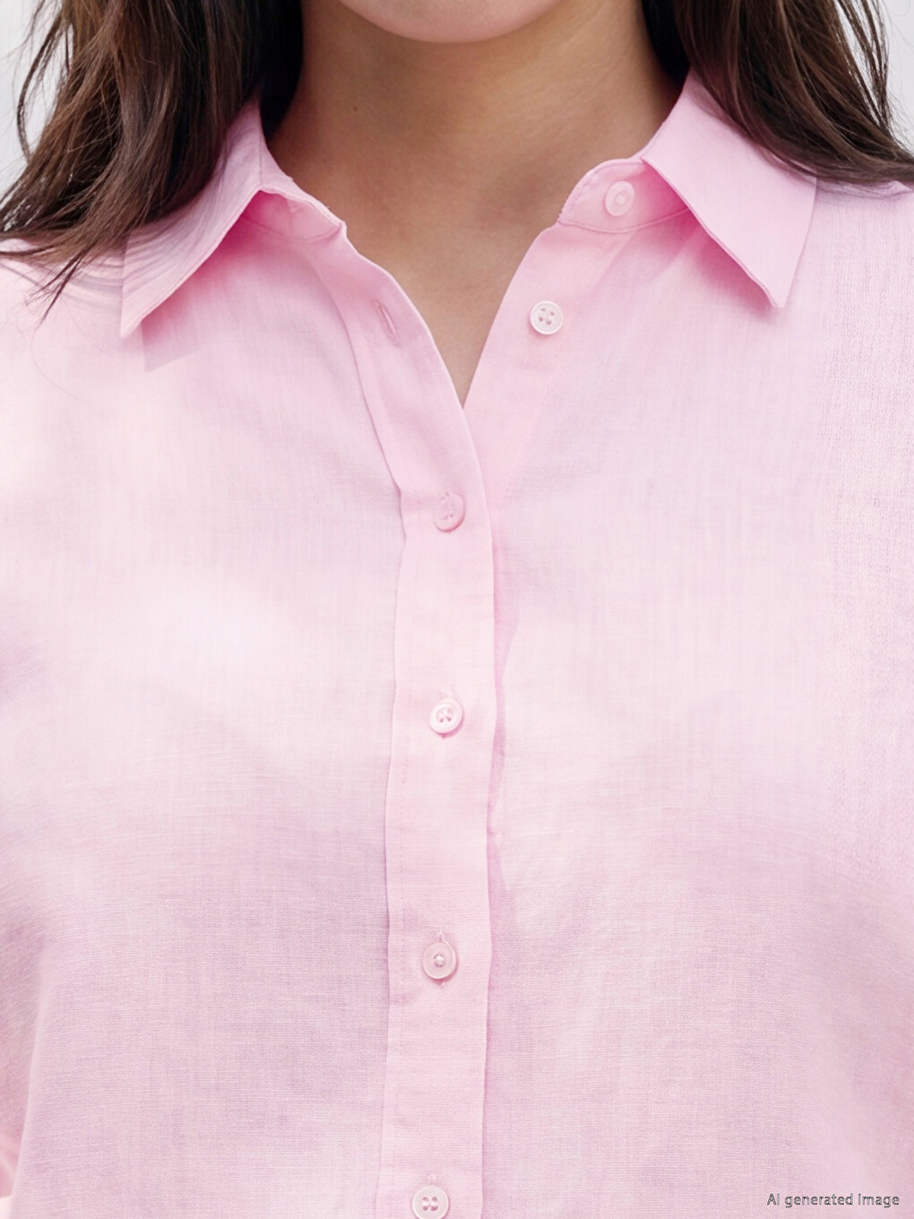 Pembe Müslin Kadın Gömlek-6