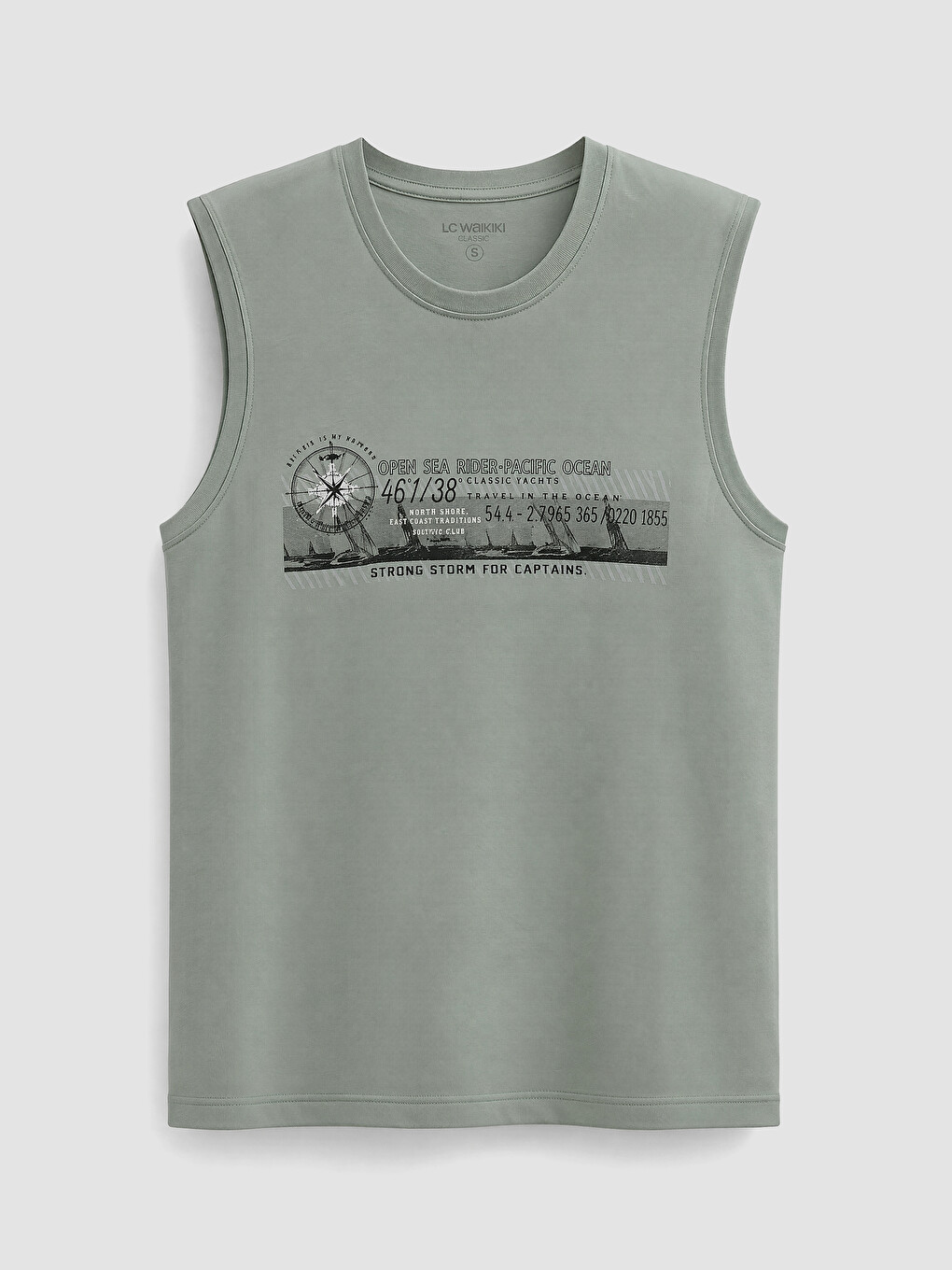 Crew Neck Printed Jersey Men's Sleeveless T-shirt