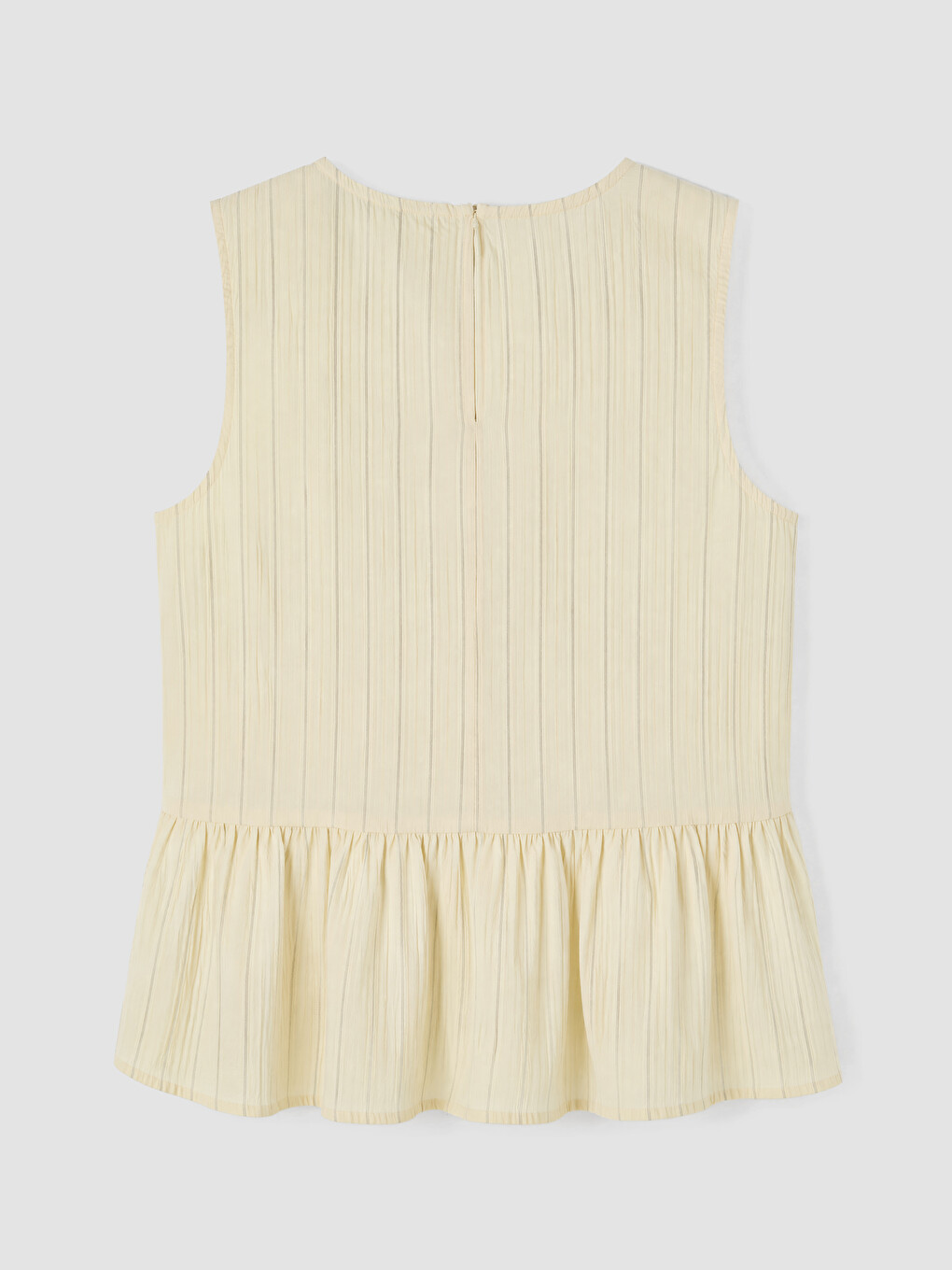 Sarı Çizgili Modal Karışımlı Peplum Bluz-2