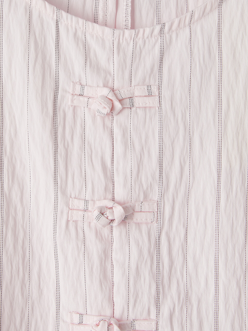 Pembe Çizgili Modal Karışımlı Peplum Bluz-5