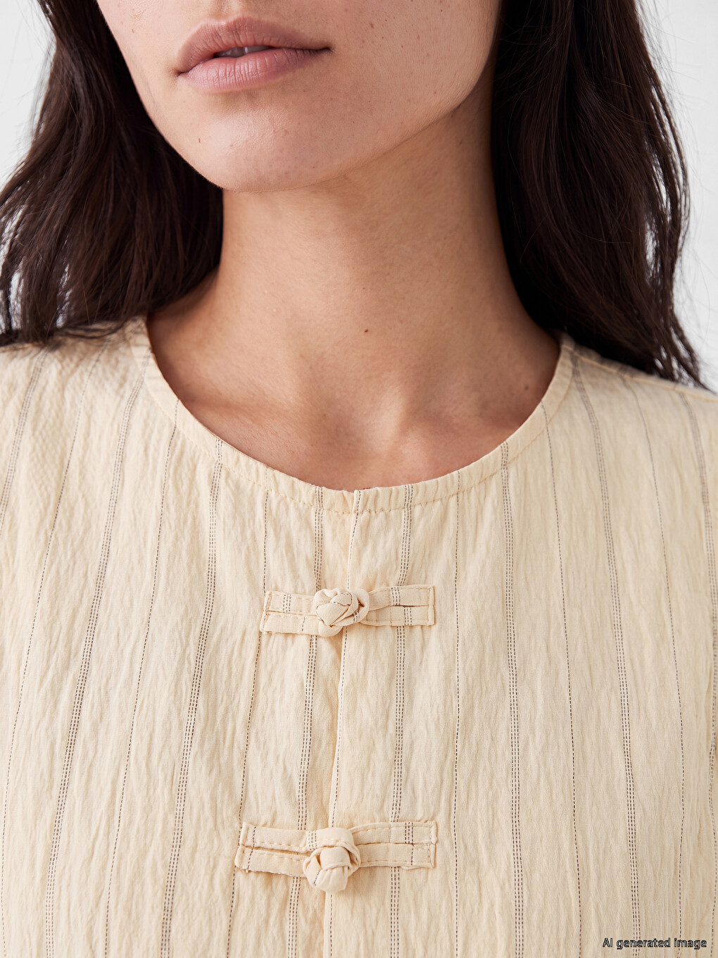 Striped Modal Blended Peplum Blouse-2