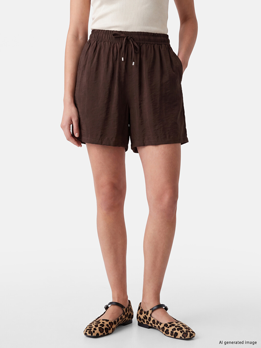 Woman Brown Shorts-1