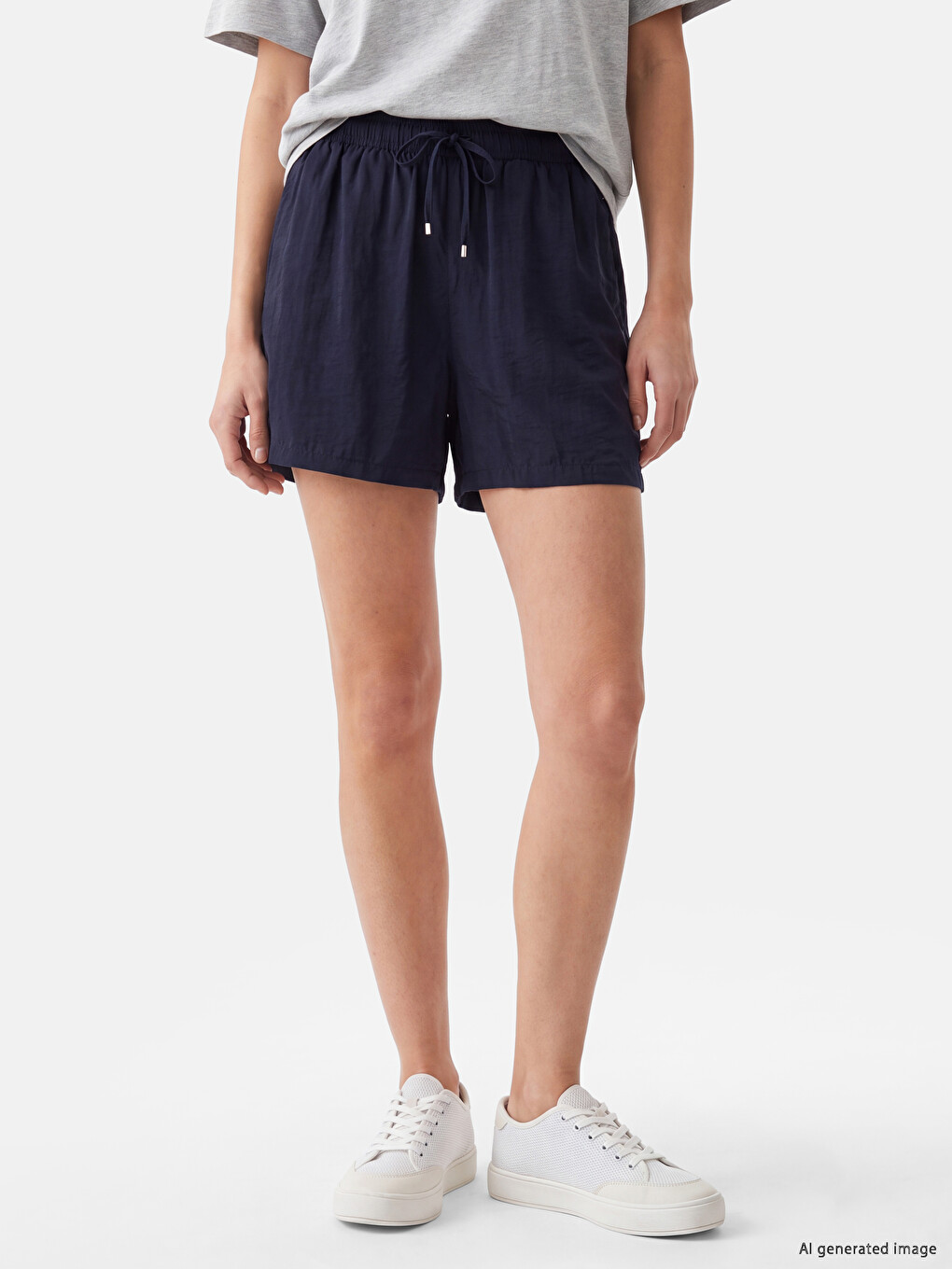 Woman Navy Shorts-1