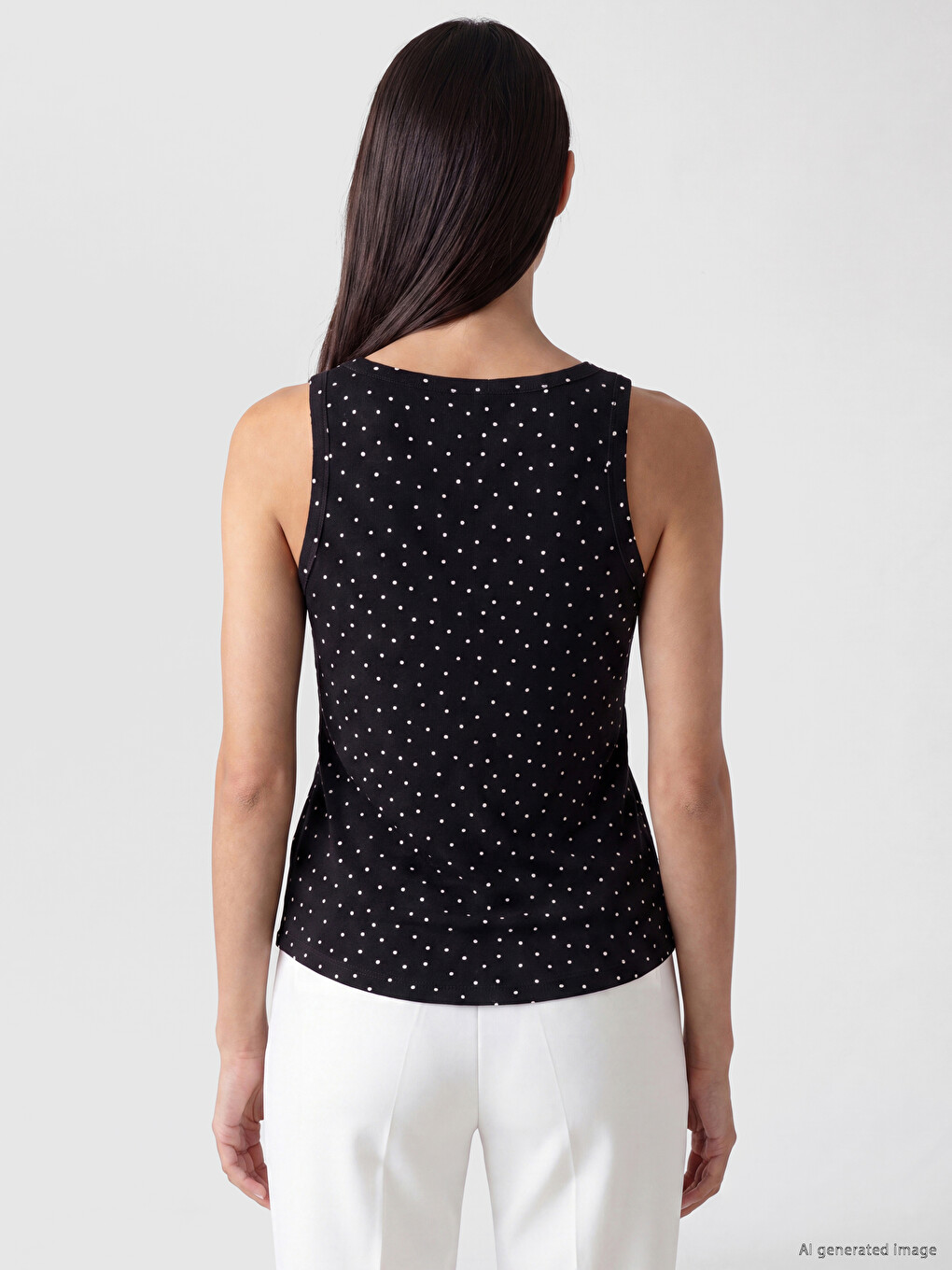 U Neck Polka Dot Women's Tank Top-3