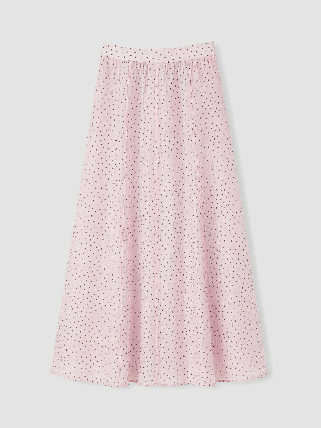 Pembe Beli Lastikli Puantiyeli Kloş Etek