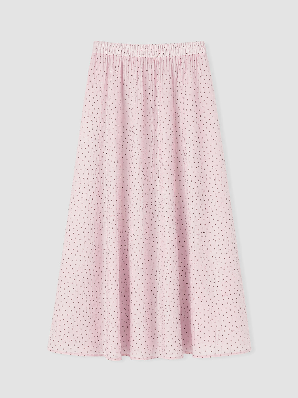 Pembe Beli Lastikli Puantiyeli Kloş Etek-1