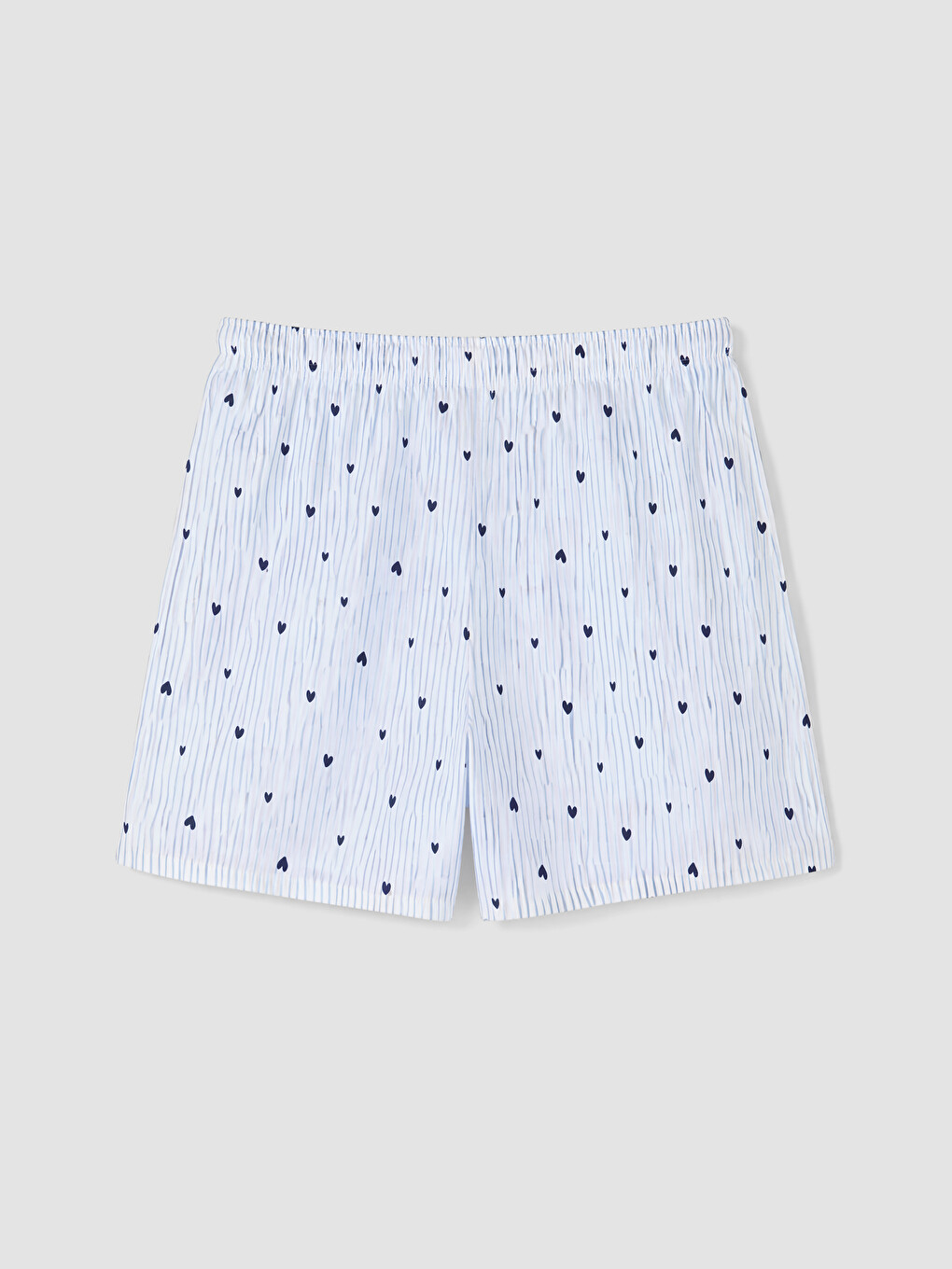 Mavi Bisiklet Yaka Nakışlı Kadın Şortlu Pijama Takımı-6