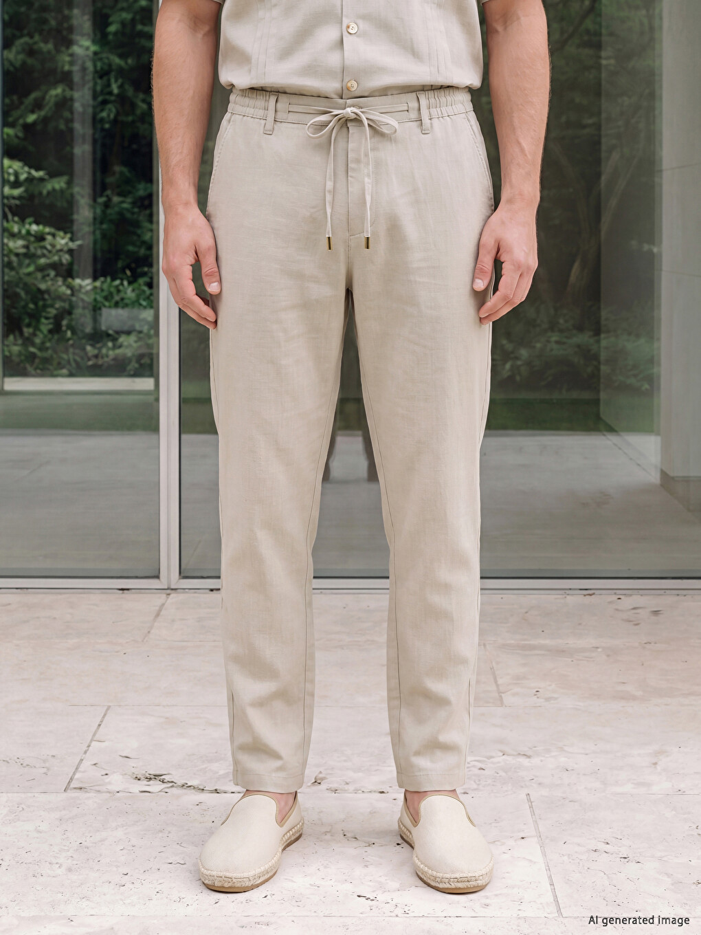 Bej Regular Fit Erkek Pantolon-1