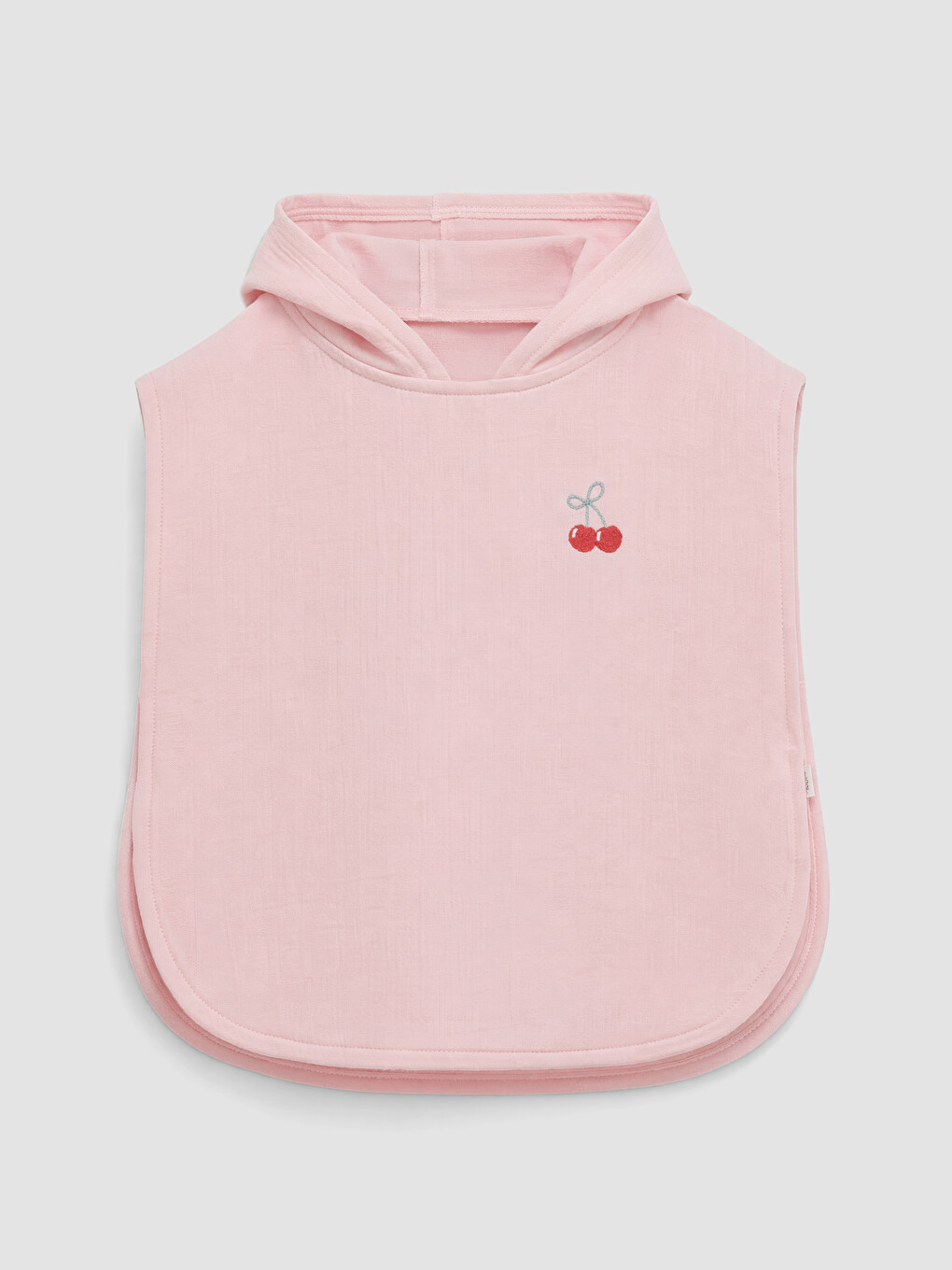 Pembe Kiraz Baskılı Kız Bebek Pamuklu Panço Havlu