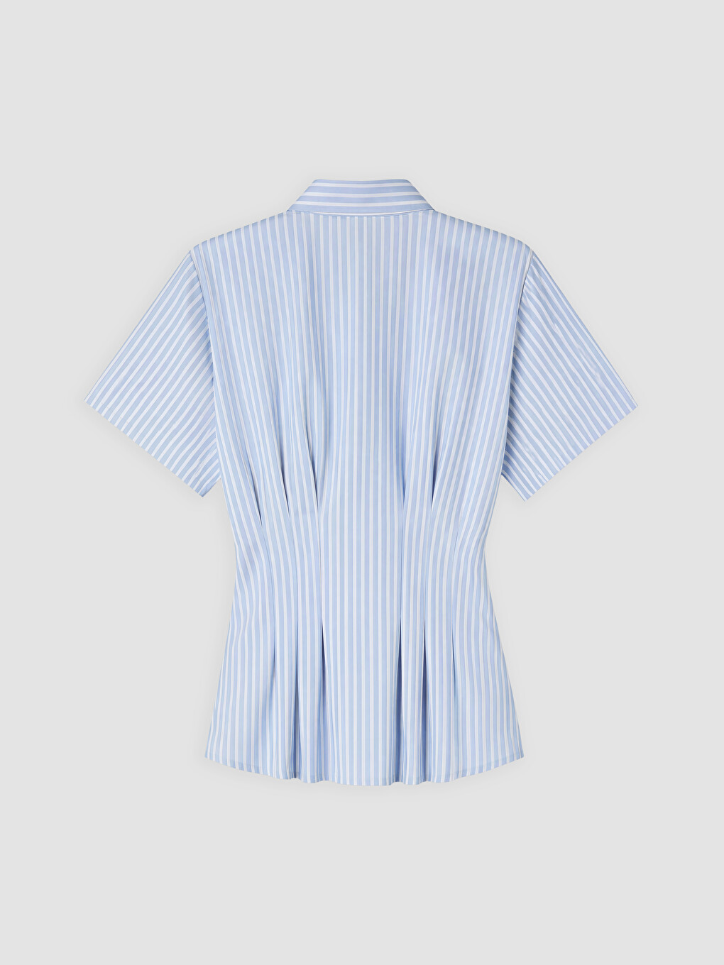 Mavi Çizgili Kadın Peplum Gömlek-1