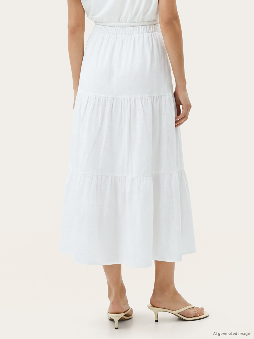 Elastic Waist Layered Flared Skirt-2