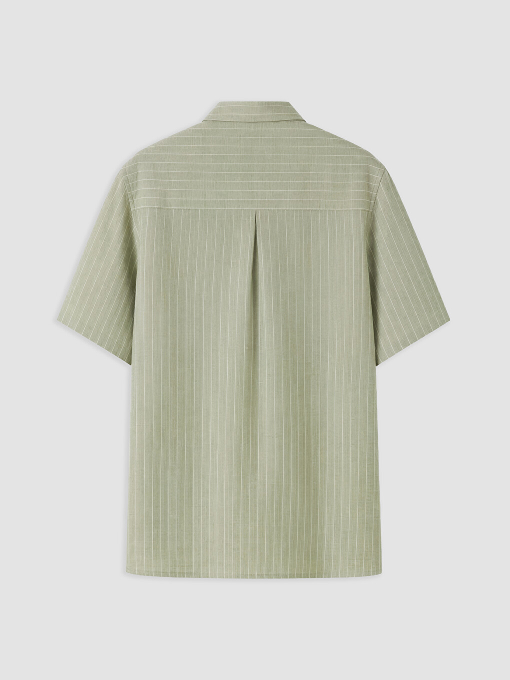 Yeşil Relax Fit Çizgili Erkek Gömlek-1