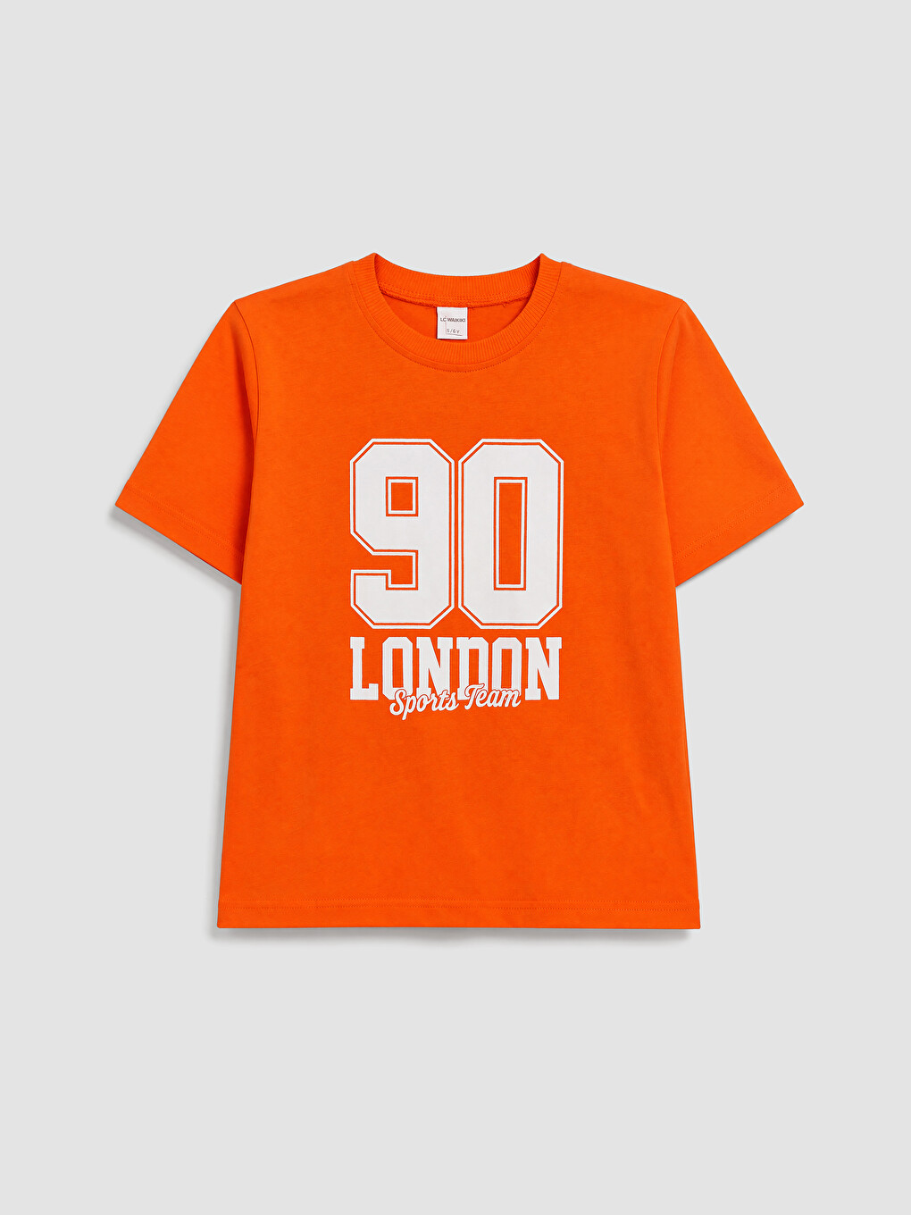 Turuncu Bisiklet Yaka London Baskılı Erkek Çocuk Tişört