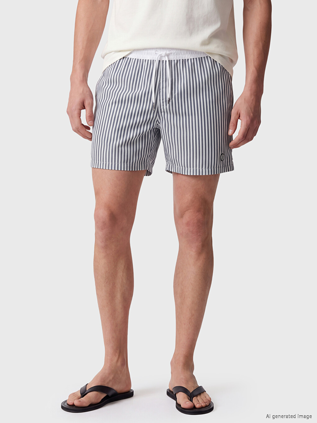 Short Striped Men's Swimming Shorts