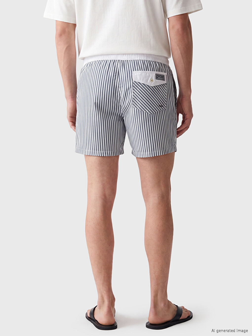 Short Striped Men's Swimming Shorts-3