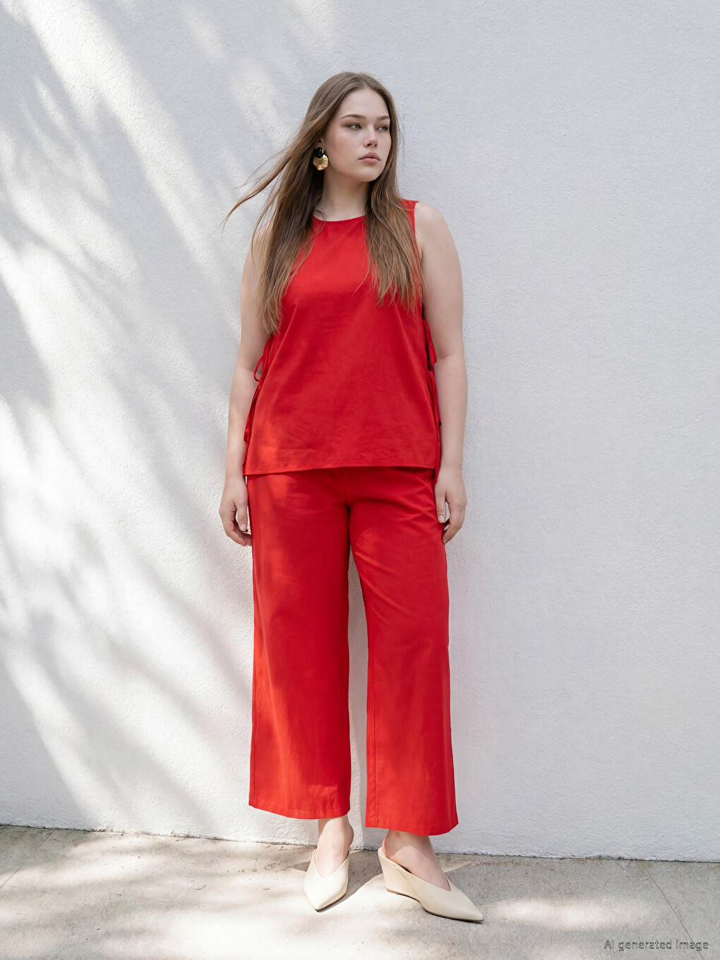 Blouse Grande Taille À Nouer Sur Le Côté-1
