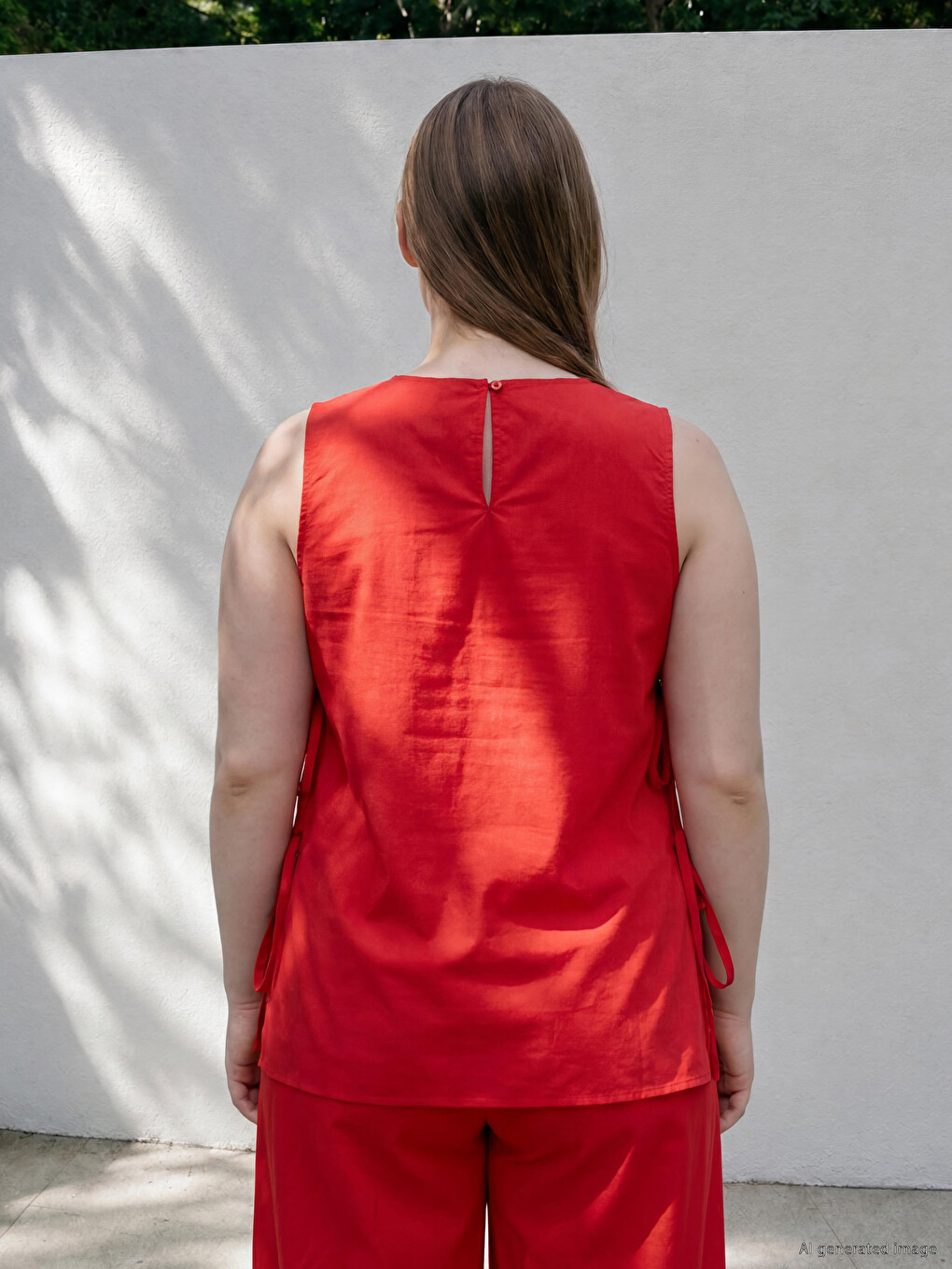 Blouse Grande Taille À Nouer Sur Le Côté-3