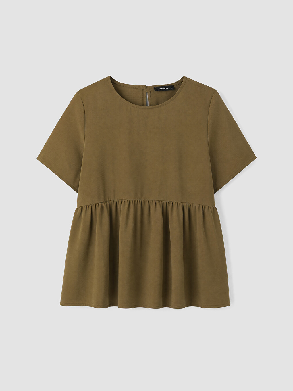 Haki Büyük Beden Peplum Bluz