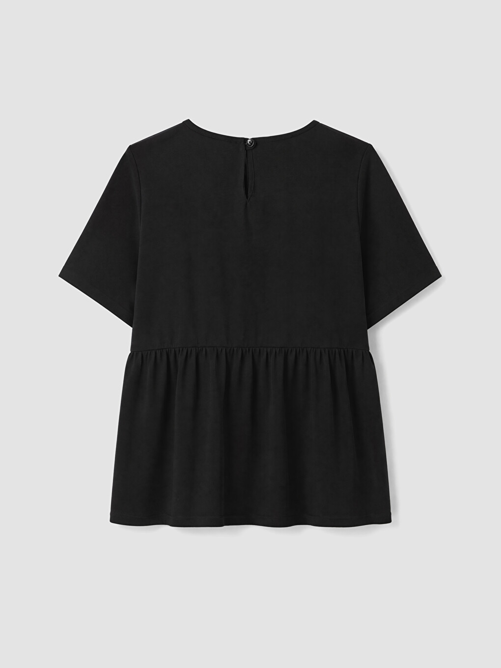 Siyah Büyük Beden Peplum Bluz-3