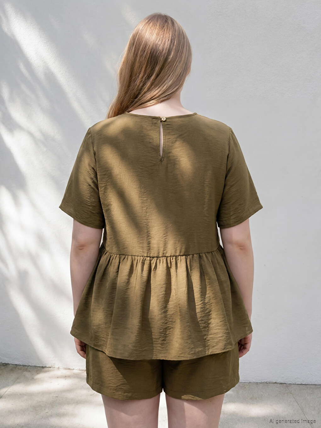 Plus Size Peplum Blouse-3