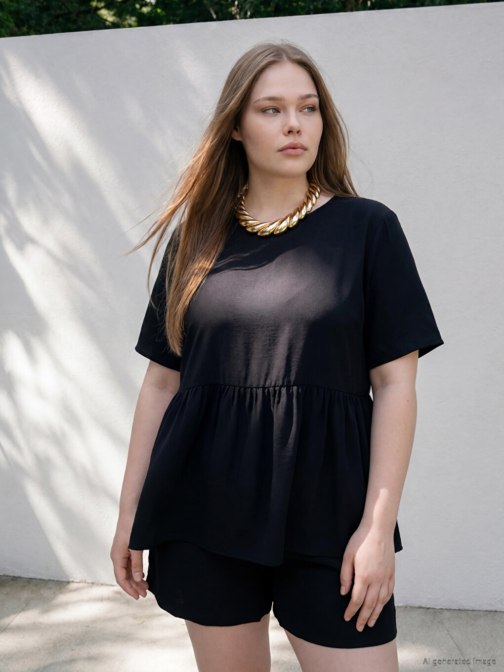 Plus Size Peplum Blouse