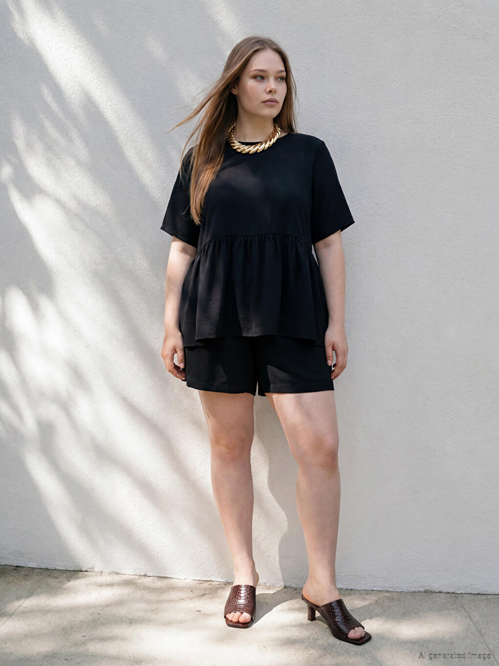 Plus Size Peplum Blouse-1
