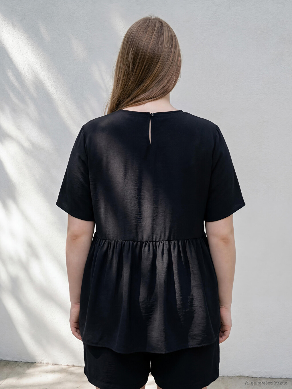 Plus Size Peplum Blouse-3