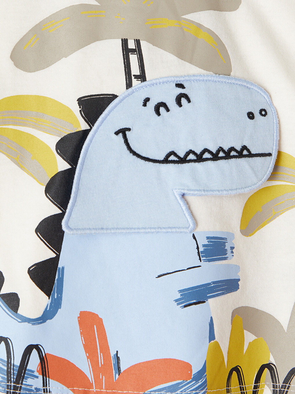 Set Tricou Și Șorturi Băiețel Bebeluș Cu Dinozauri Imprimați-2