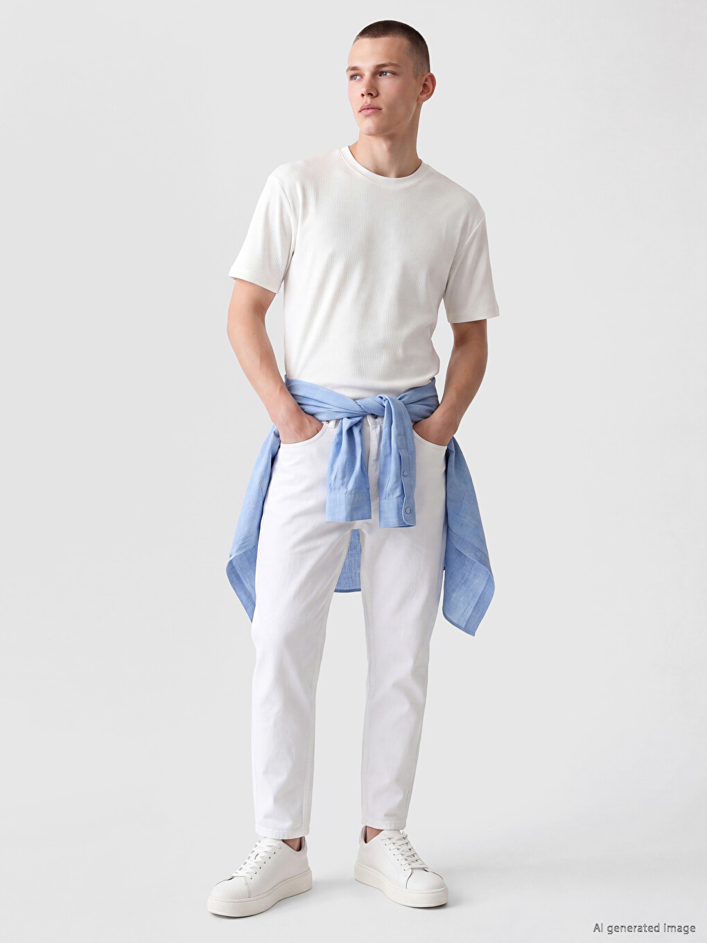 Ekru Regular Fit Erkek Jean Pantolon-1