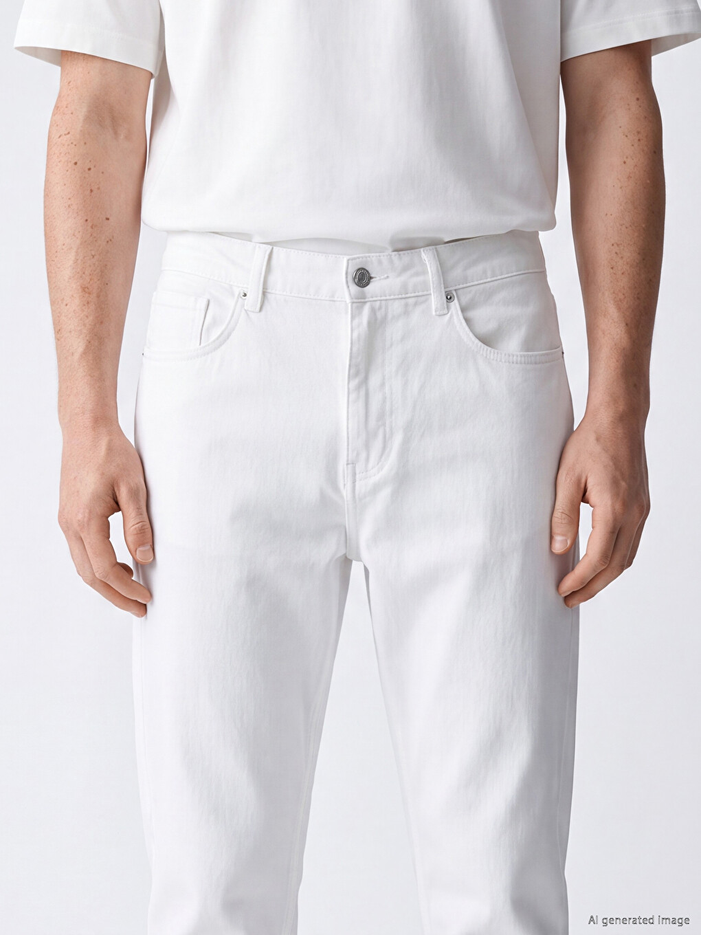 Ekru Regular Fit Erkek Jean Pantolon-2