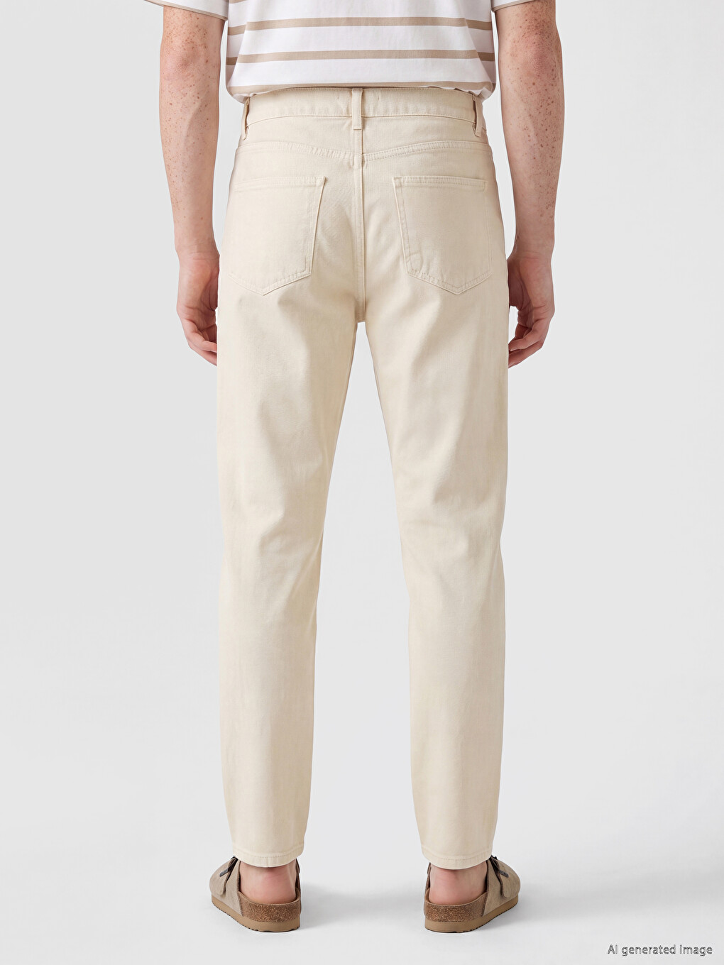 Bej Regular Fit Erkek Jean Pantolon-3