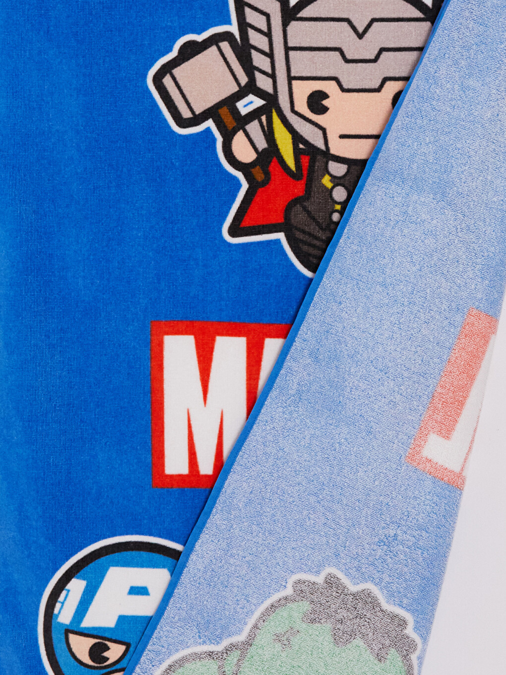 Mavi Marvel Baskılı Pamuklu Erkek Çocuk Plaj Havlusu 70x140 Cm-2