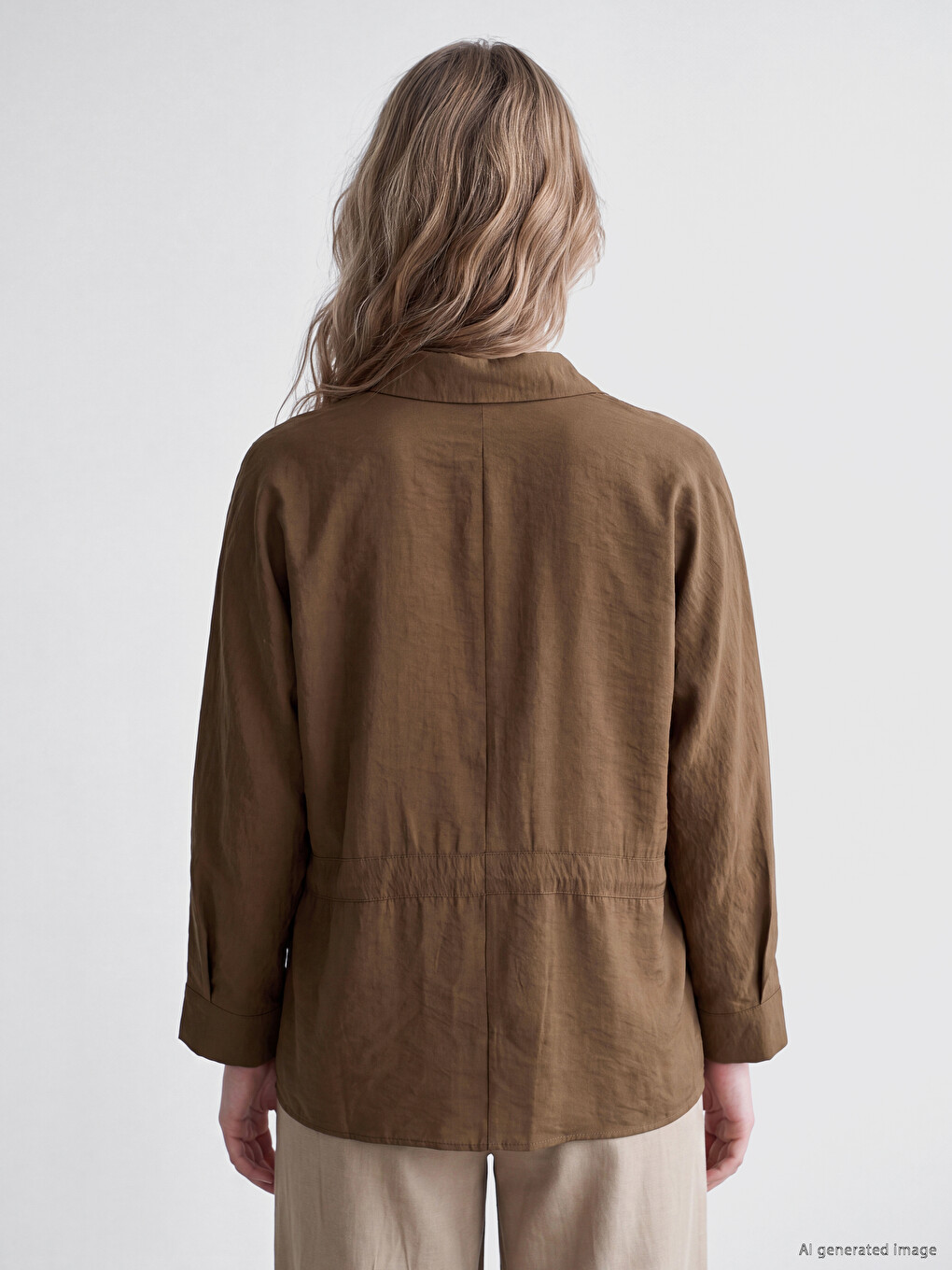 Tied Waist Women's Shirt-3