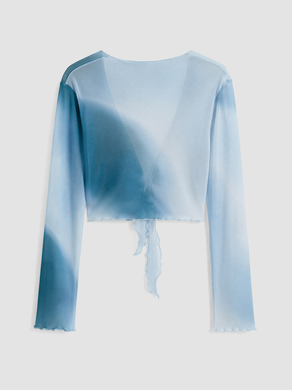 Tie-dye Patterned Women's Tulle Beach Blouse-2