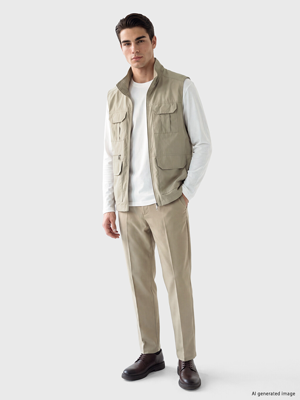 Regular Fit Mock Neck Men's Hunter Vestă-1