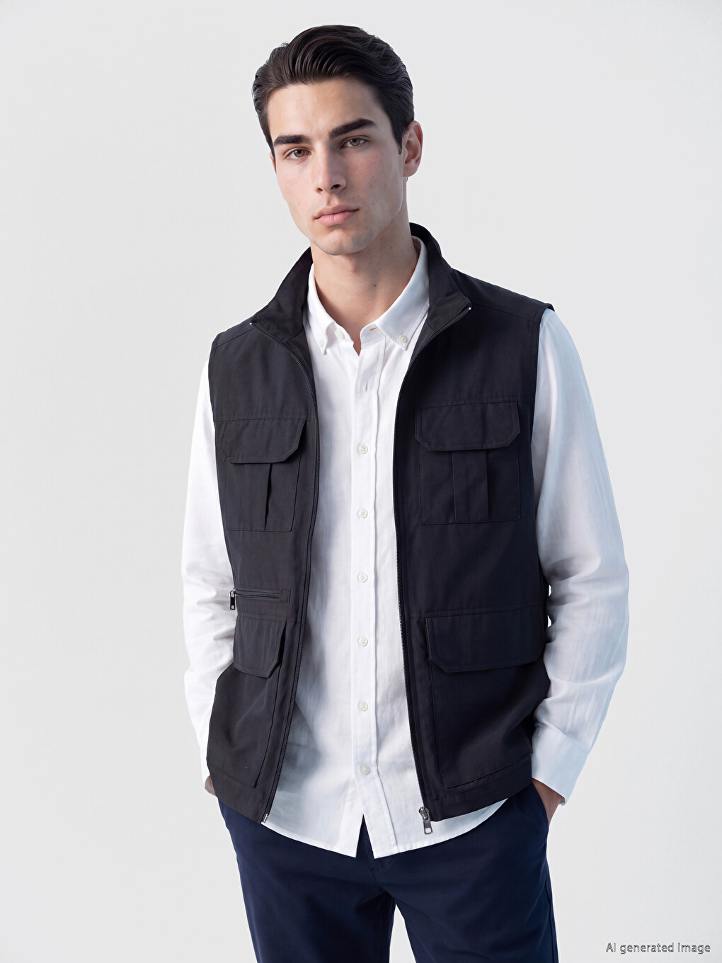 Regular Fit Mock Neck Men's Hunter Gilet