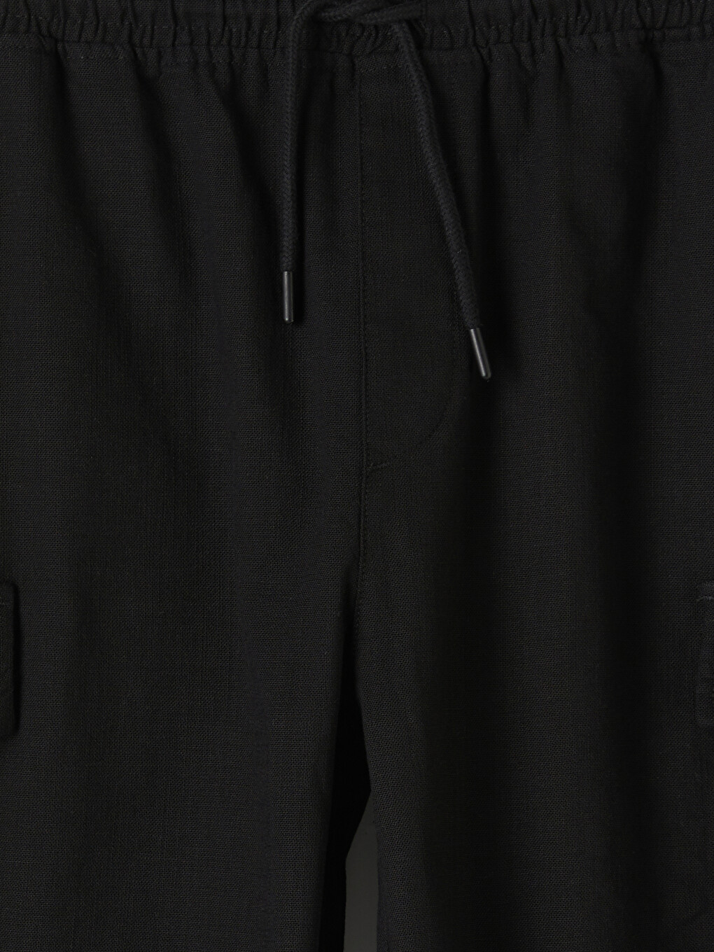 Siyah Regular Fit Erkek Kargo Şort-2