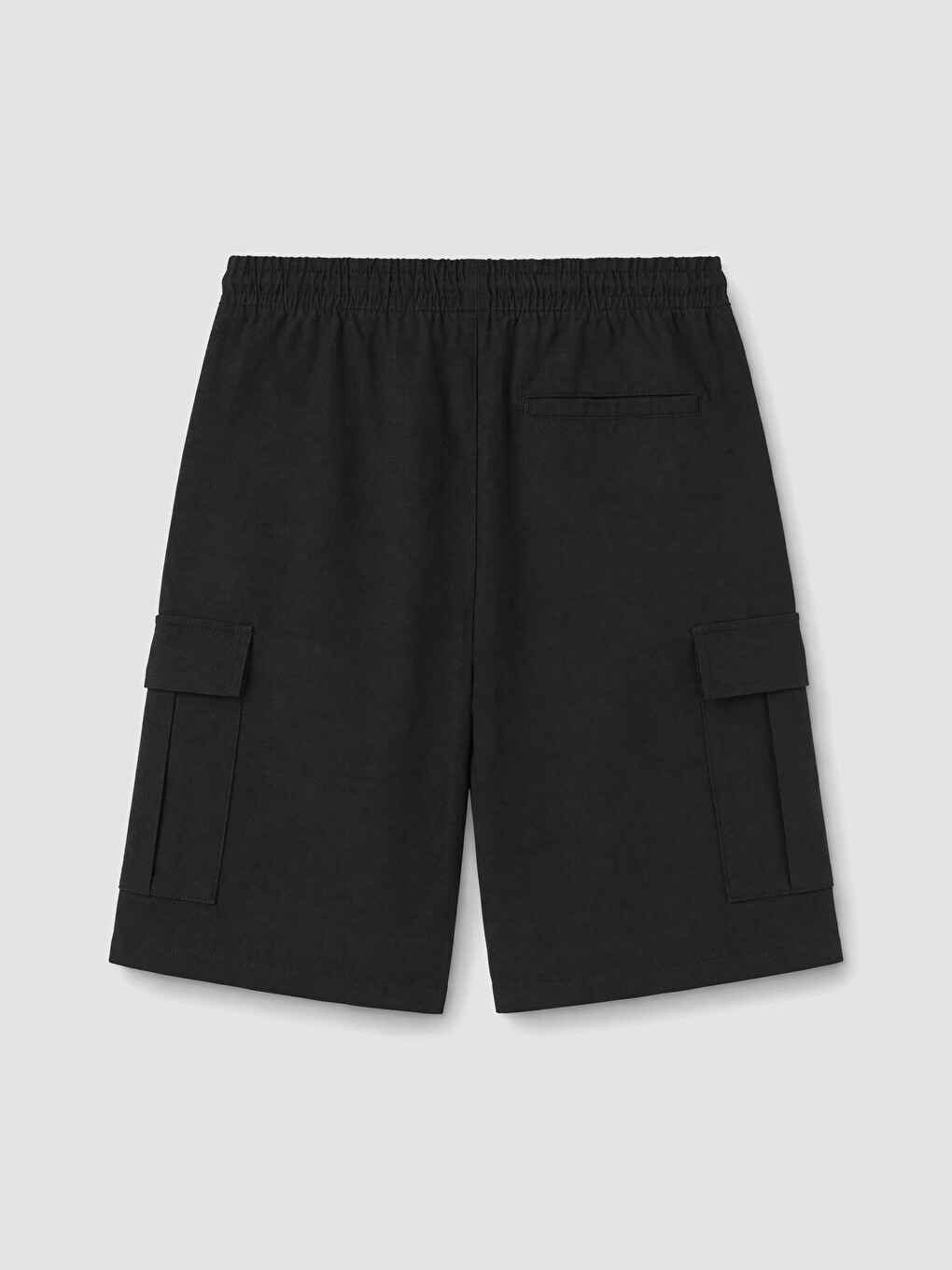 Siyah Regular Fit Erkek Kargo Şort-3
