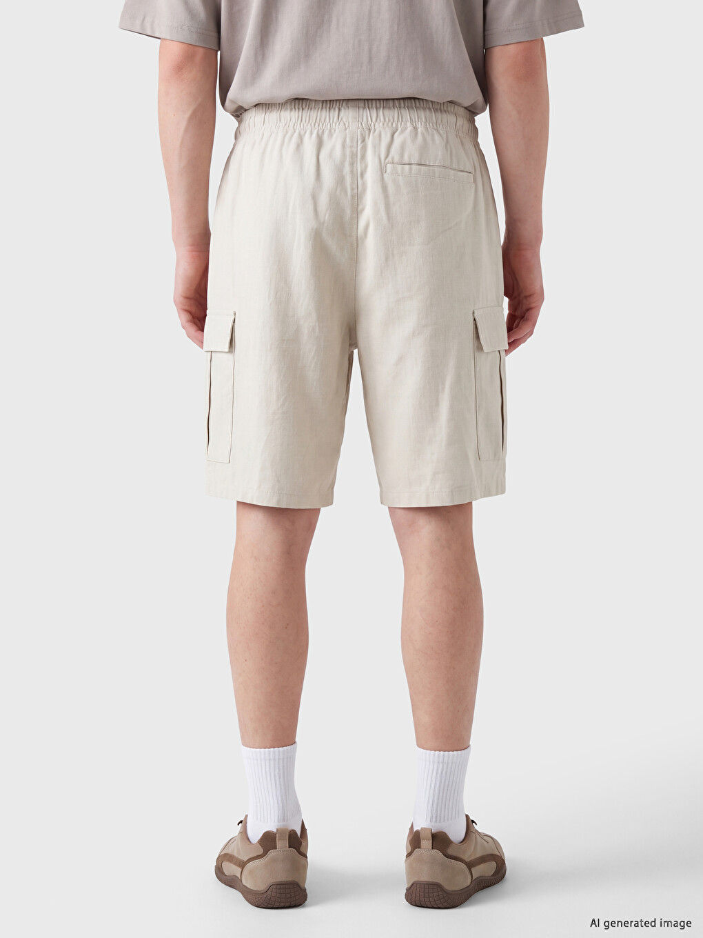 Bej Regular Fit Erkek Kargo Şort-3