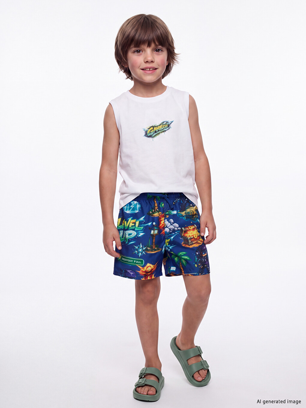  Printed Boys' Swimwear Set