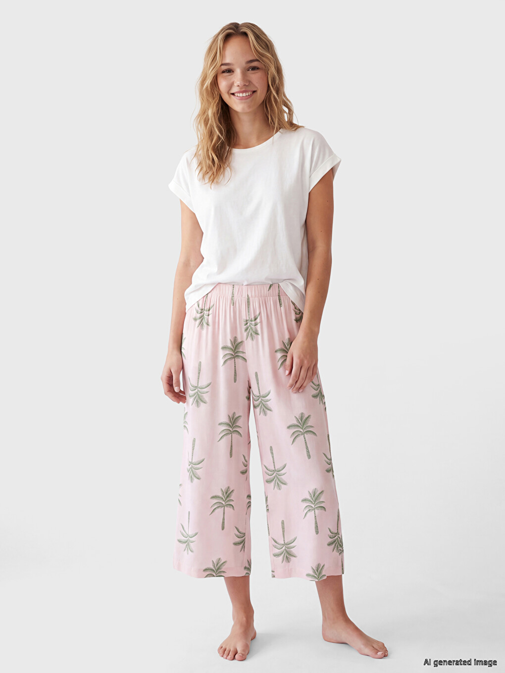 Patterned Women's Capri Pyjamas Set