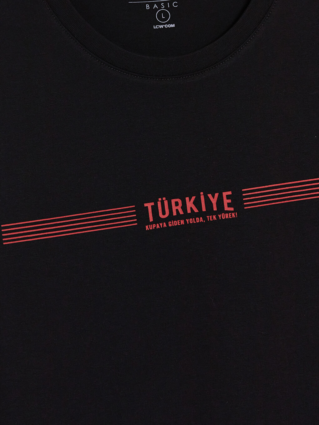 Siyah Bisiklet Yaka Türkiye Baskılı Erkek Kolsuz Tişört-1