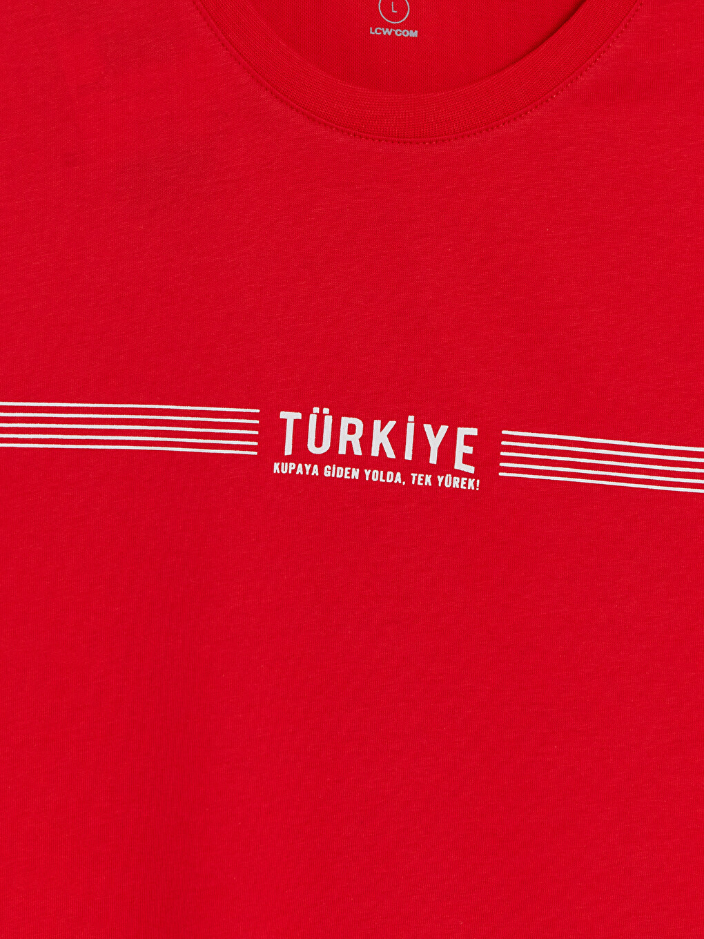 Kırmızı Bisiklet Yaka Türkiye Baskılı Erkek Kolsuz Tişört-1
