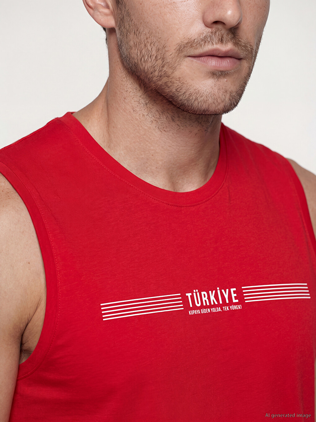 Crew Neck Turkey Printed Men's Sleeveless T-shirt-2