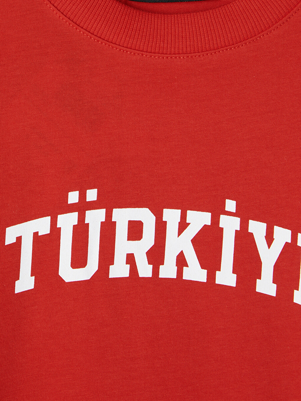Kırmızı Türkiye Baskılı %100 Pamuklu Kadın Tişört-1