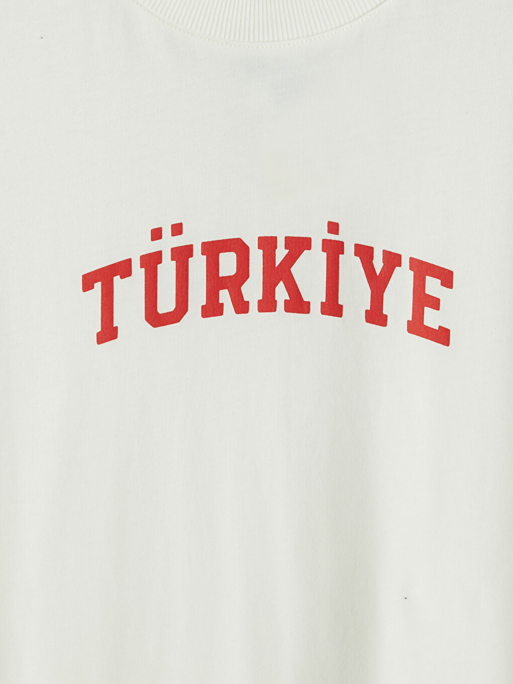 Beyaz Türkiye Baskılı %100 Pamuklu Kadın Tişört-1
