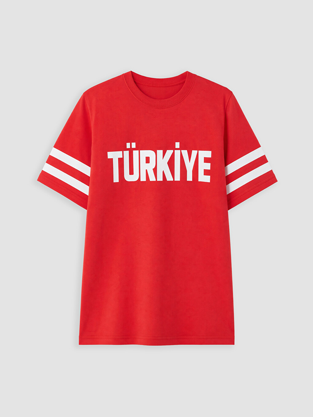 Kırmızı Bisiklet Yaka Türkiye Baskılı Erkek Çocuk Tişört