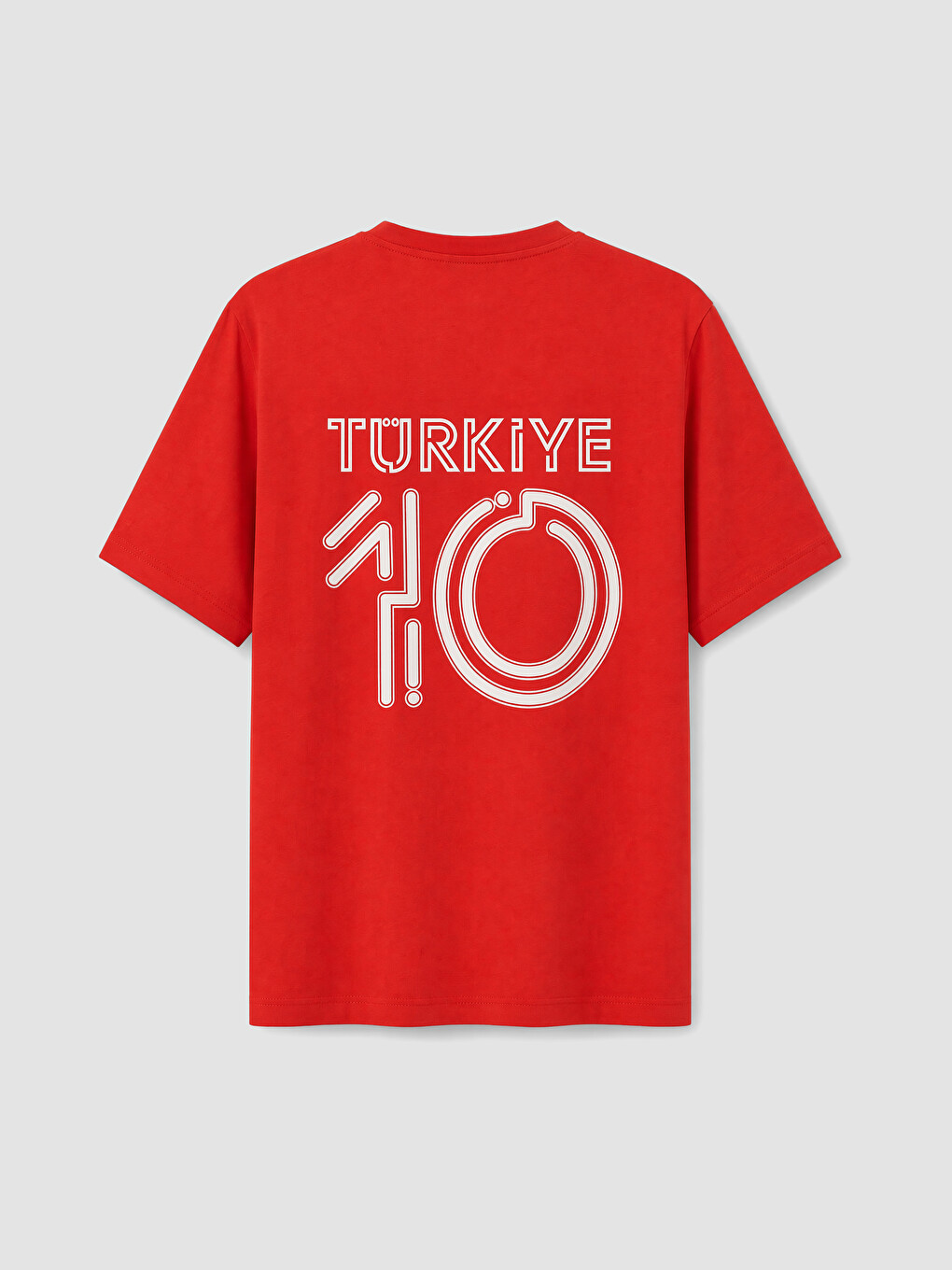 Kırmızı Bisiklet Yaka Türkiye Baskılı Erkek Tişört-1