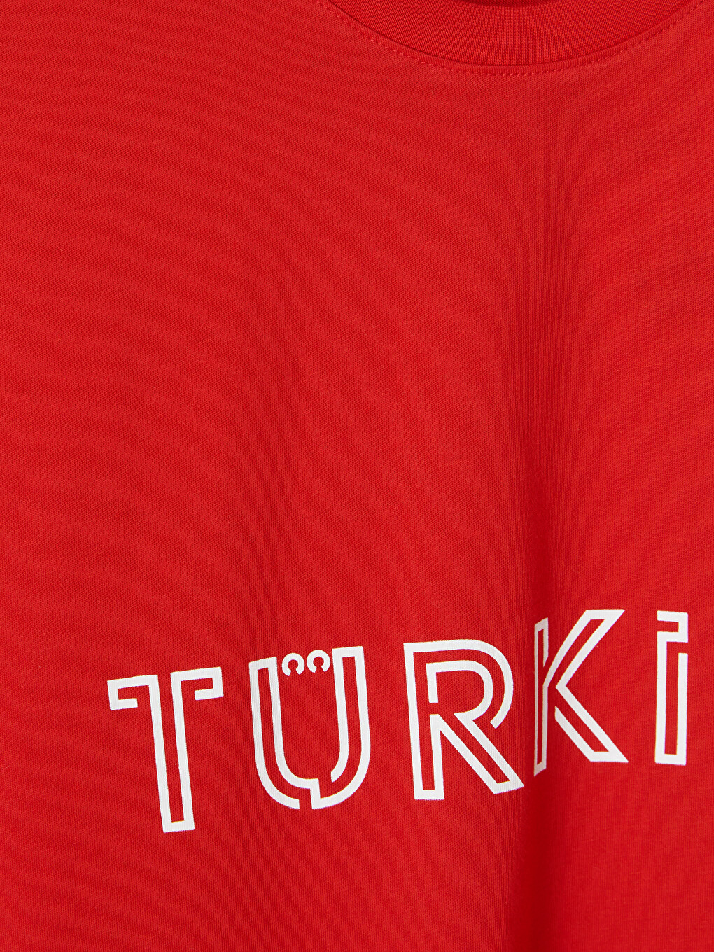 Kırmızı Bisiklet Yaka Türkiye Baskılı Erkek Tişört-2